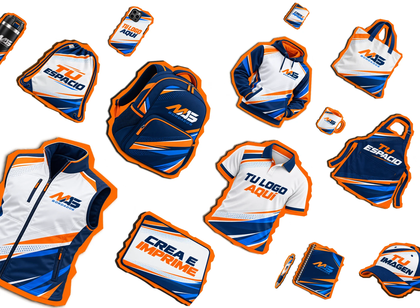 Collage de productos con branding personalizado