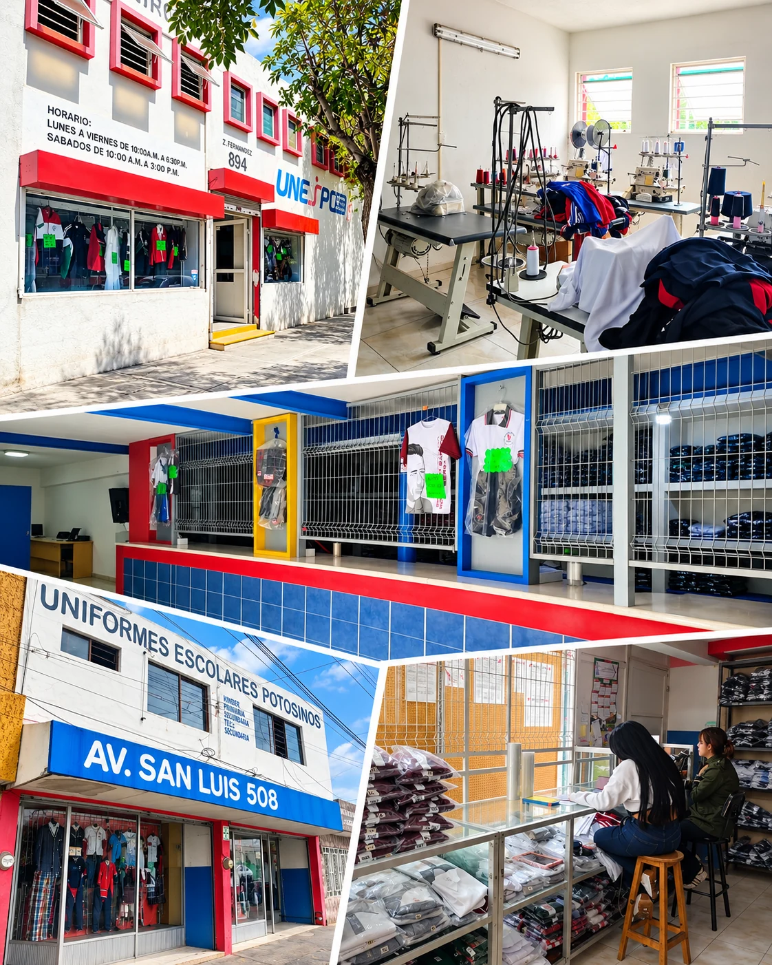 Fotografías históricas de la empresa familiar de uniformes UNESPO